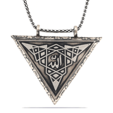 Silver Triangle Openable Allah Amulet Necklace
