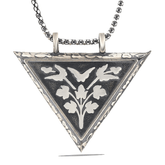 Silver Triangle Openable Flower Amulet Necklace