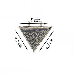 Collier amulette Tughra ouvrable en forme de triangle argenté