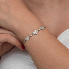 Silver Triple Heart Women's Bracelet