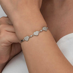 Silver Triple Heart Women's Bracelet
