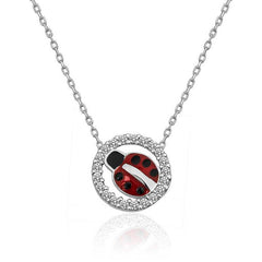 Collier coccinelle en argent pour femme