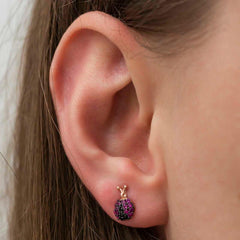 Silver Ladybug Earrings