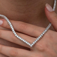 Silver V Model Waterway Women's Necklace