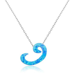 Silver Opal Stone Vav Women's Necklace