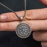 Silver Viking Compass Men's Necklace