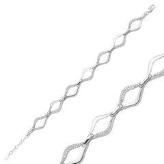 Silver Stone Wave Women's Bracelet