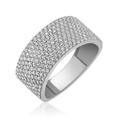 Silver Half Full Round Women's Ring