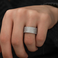 Silver Half Full Round Women's Ring
