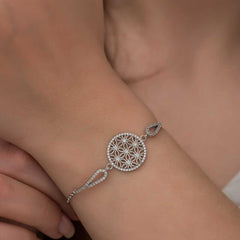 Silver Flower of Life Bracelet