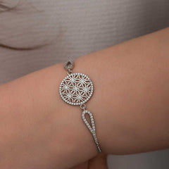 Silver Flower of Life Bracelet