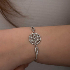 Silver Flower of Life Bracelet