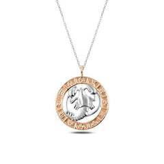 Silver Rose Cancer Zodiac Necklace
