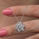 Silver Star Baguette Stone Spinning Stress Women's Necklace