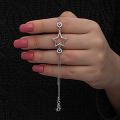 Silver Star Evil Eye Women's Bracelet