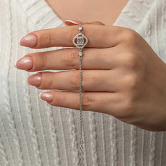 Silver Clover Baguette Stone Women's Bracelet