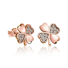 Boucle d'oreille femme trèfle en argent
