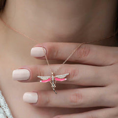 Collier femme libellule en argent