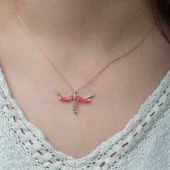 Collier femme libellule en argent