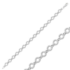 Silver Stone Round Women's Bracelet