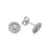 Silver Round Stud Earrings