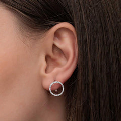 Silver Round Women's Earrings