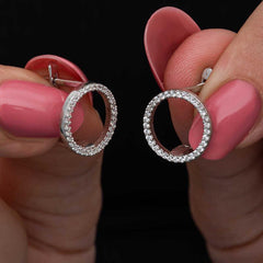 Silver Round Women's Earrings