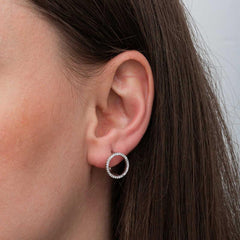 Silver Round Women's Earrings