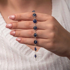 Silver Round Evil Eye Women's Bracelet
