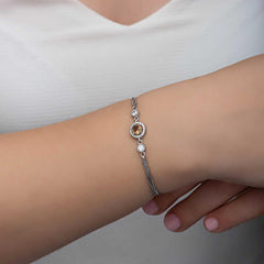 Bracelet pour femme en argent et pierre ronde de zultanite