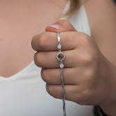 Gümüş Yuvarlak Zultanit Taşlı Kadın Bileklik