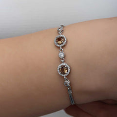 Silver Round Zultanite Stone Women's Bracelet