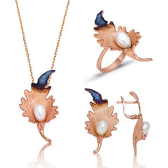 Silver Lily Flower Ladies Set