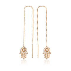 Boucle d'oreille en argent avec main de Fatima