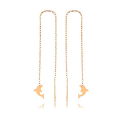 Boucle d'oreille dauphin en chaîne argentée