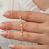 Silver Zircon Row Stone Gold Women's Necklace