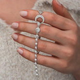 Gümüş Zirkon Taşlı Ay Yıldız Kadın Bileklik