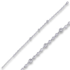 Silver Zircon Stone Women's Bracelet