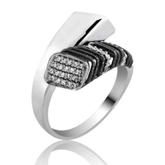 Silver Zircon Stone Women's Ring