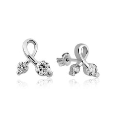 Boucles d'oreilles pour femme serties de zircons argentés