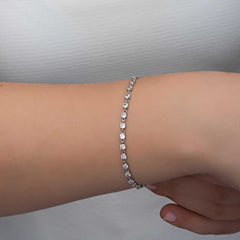 Silver Zircon Stone Women's Bracelet