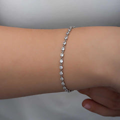 Silver Zircon Stone Women's Bracelet