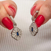 Silver Zircon Stone Women's Earrings