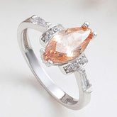 Silver Zircon Stone Women's Ring