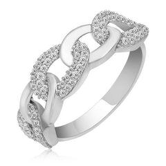 Silver Zircon Stone Women's Ring