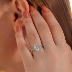 Silver White Zircon Stone Women's Ring