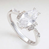 Silver White Zircon Stone Women's Ring