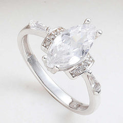 Silver White Zircon Stone Women's Ring