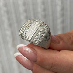 Silver Zircon Stone Women's Ring