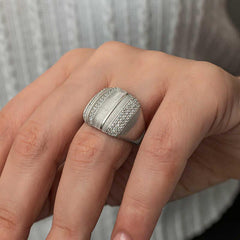 Silver Zircon Stone Women's Ring